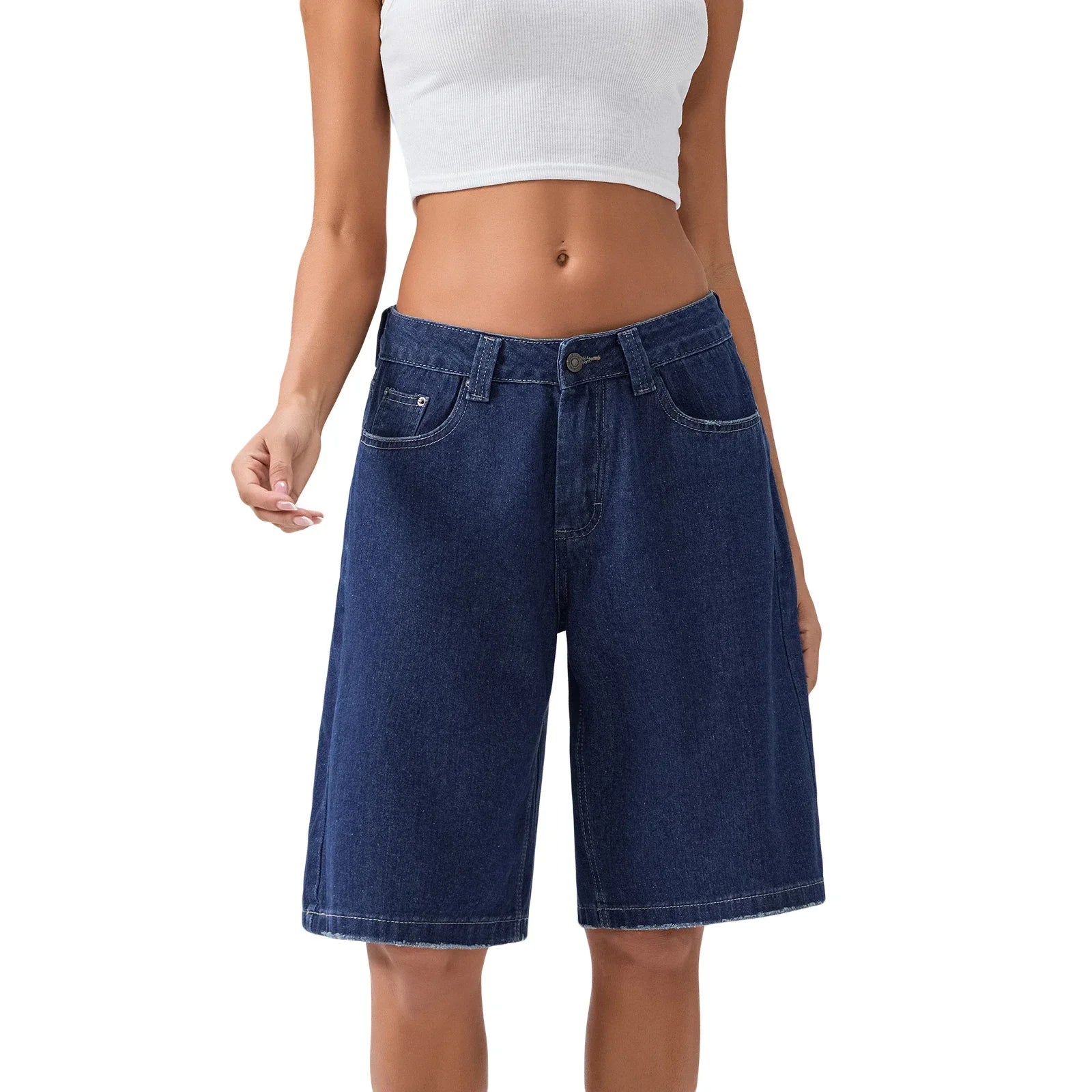 Elio Vintage Washed Denim Jean Shorts – Retro Casual Fit Low Rise Shorts
