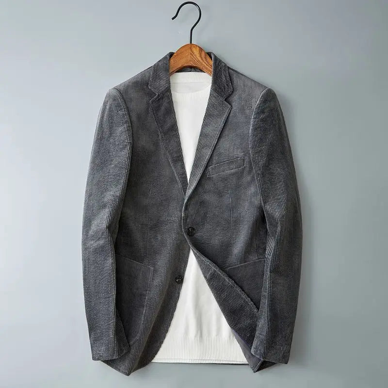 Elio Men’s Corduroy Blazer – Soft Fine-Wale Texture