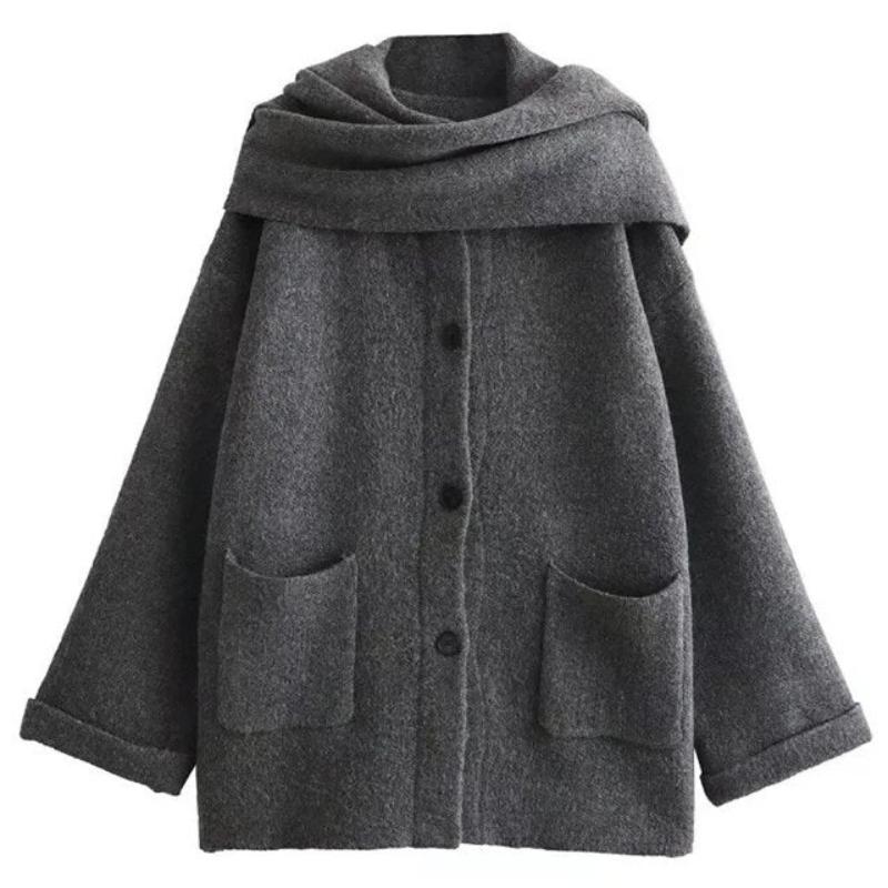 Danika Women’s Button Up Cardigan – Cotton-Blend Knit with Matching Scarf