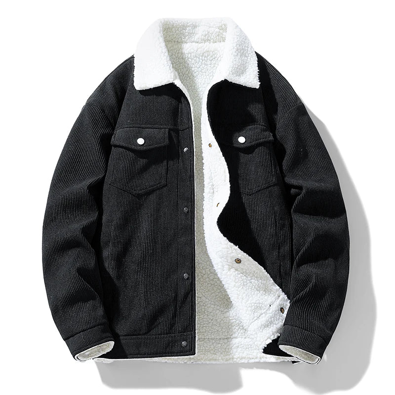 Jayson Men’s Cotton Jacket – Sherpa Lined & Corduroy Finish