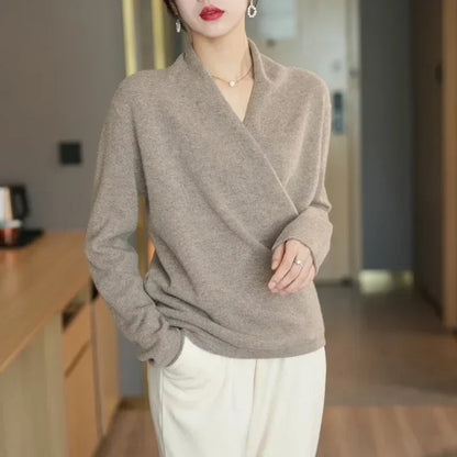 Clara Wool V-Neck Sweater – Refined Knitwear for Timeless Layering