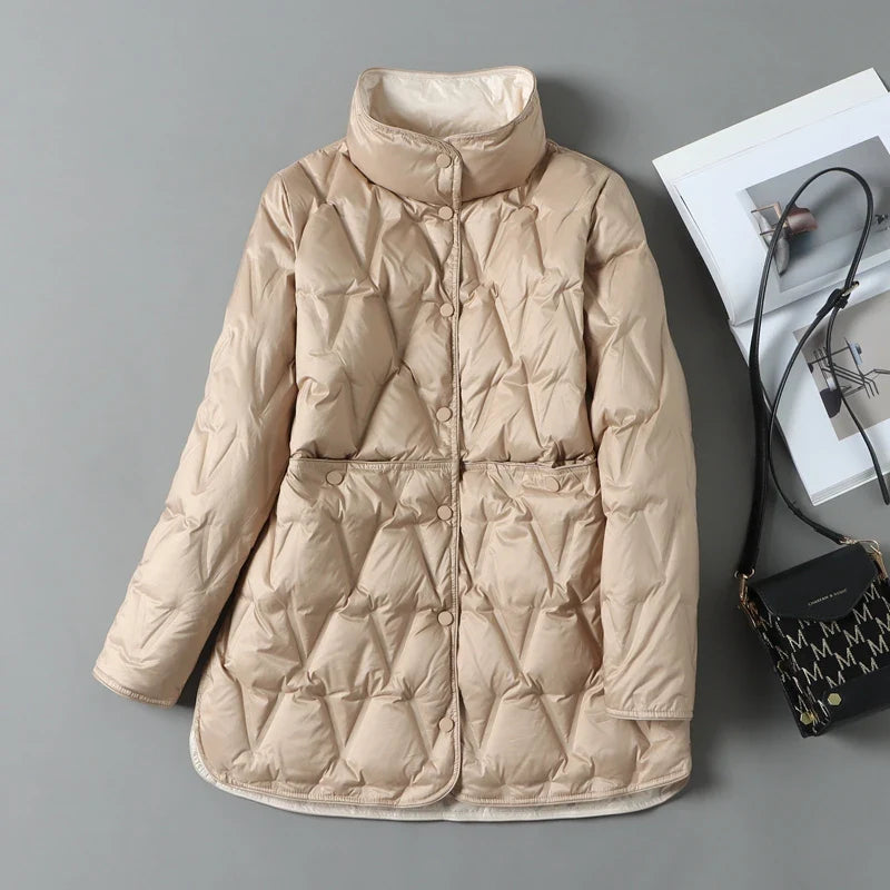 Lorenza Women’s Quilted Down Jacket – Lightweight Insulated Winter Outerwear