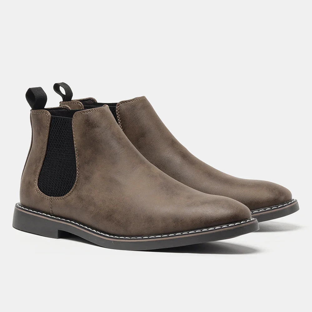 Francesco Men’s Leather Chelsea Boots – Full-Grain Leather with Cushioned Insole