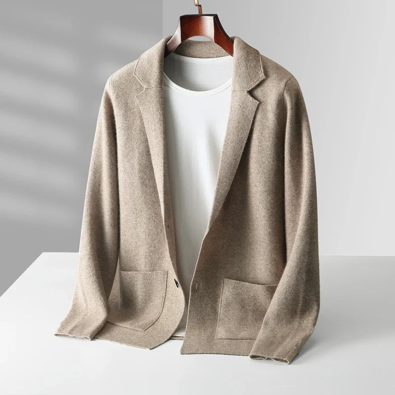 Napoleon Men’s Cashmere Cardigan – Tailored Button Up Knit with Pockets