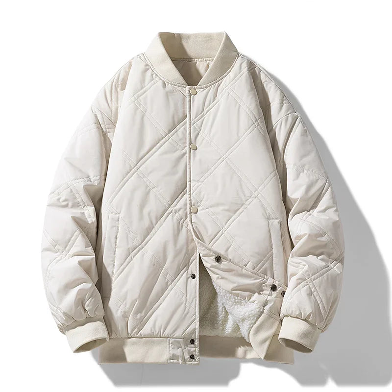 Eugene Men’s Quilted Bomber Jacket – Fleece-Lined Winter Jacket