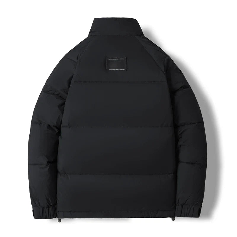 Reid Men’s Puffer Jacket – Cropped Down-Fill Winter Coat with Stand Collar