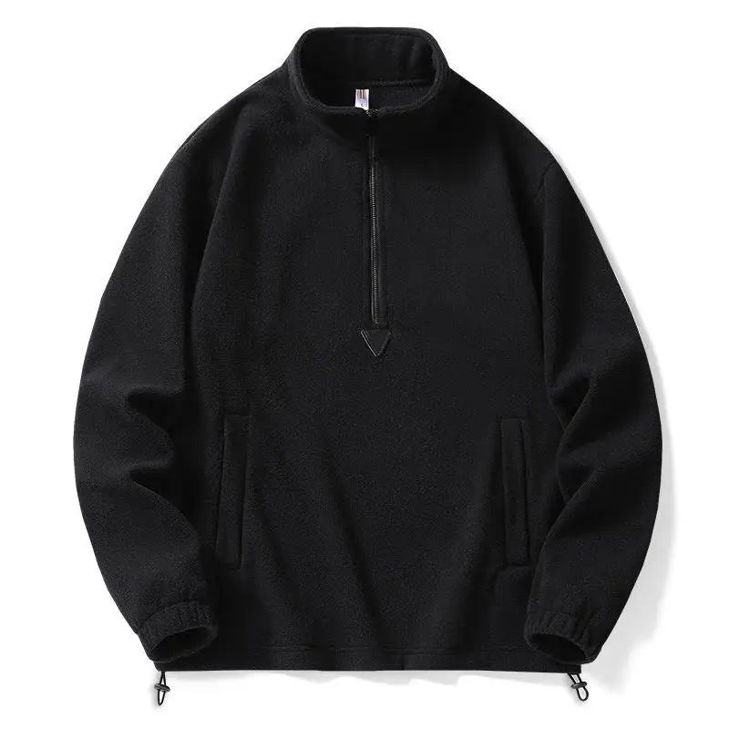 Julian Men’s Quarter Zip Fleece Sweater – Pullover with Kangaroo Pocket & Mock Neck