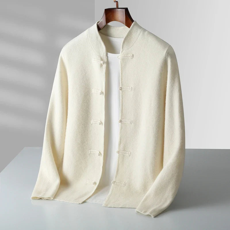Houston Men’s Cardigan – Lightweight Stand-Collar Knit Sweater