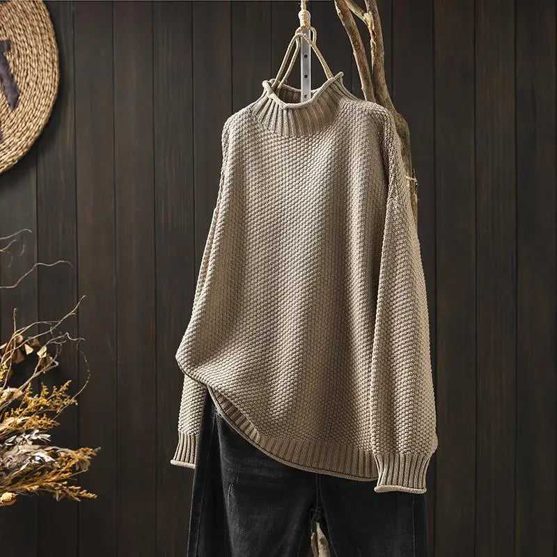 Sabrina Women’s Sweater – Hand-Knit Wool-Blend Relaxed Pullover