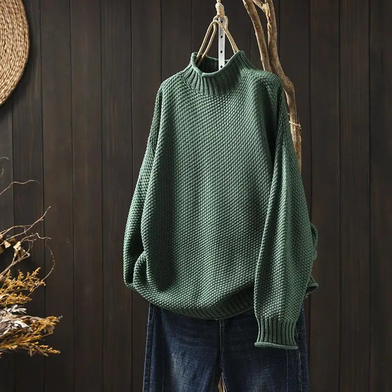 Sabrina Women’s Sweater – Hand-Knit Wool-Blend Relaxed Pullover