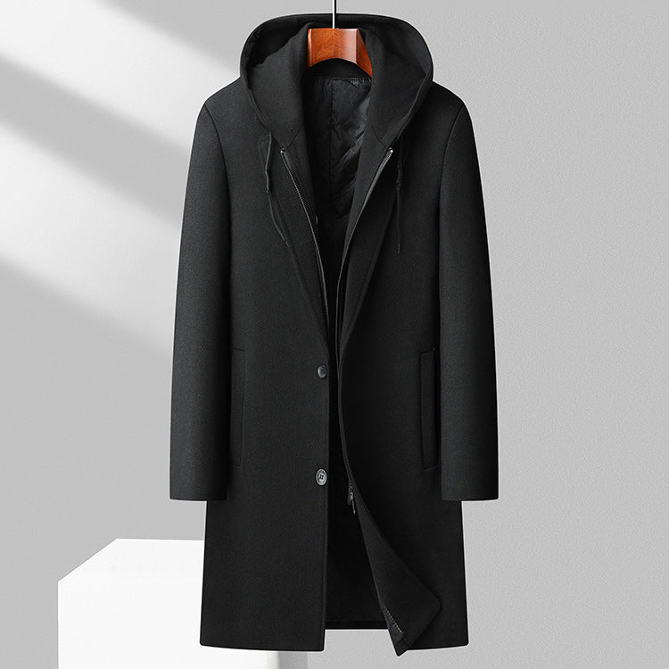 Marciano Men’s Long Coat with Hood – Tailored Fit for Winter