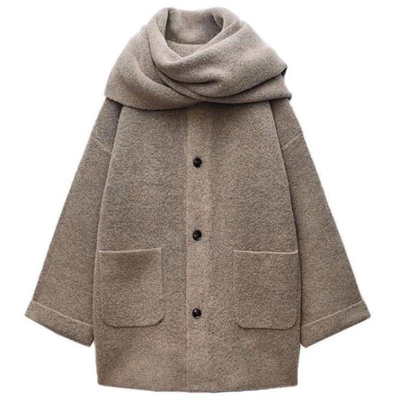 Danika Women’s Button Up Cardigan – Cotton-Blend Knit with Matching Scarf