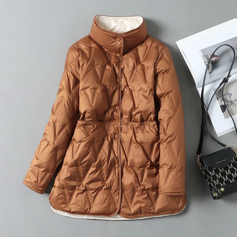 Lorenza Women’s Quilted Down Jacket – Lightweight Insulated Winter Outerwear