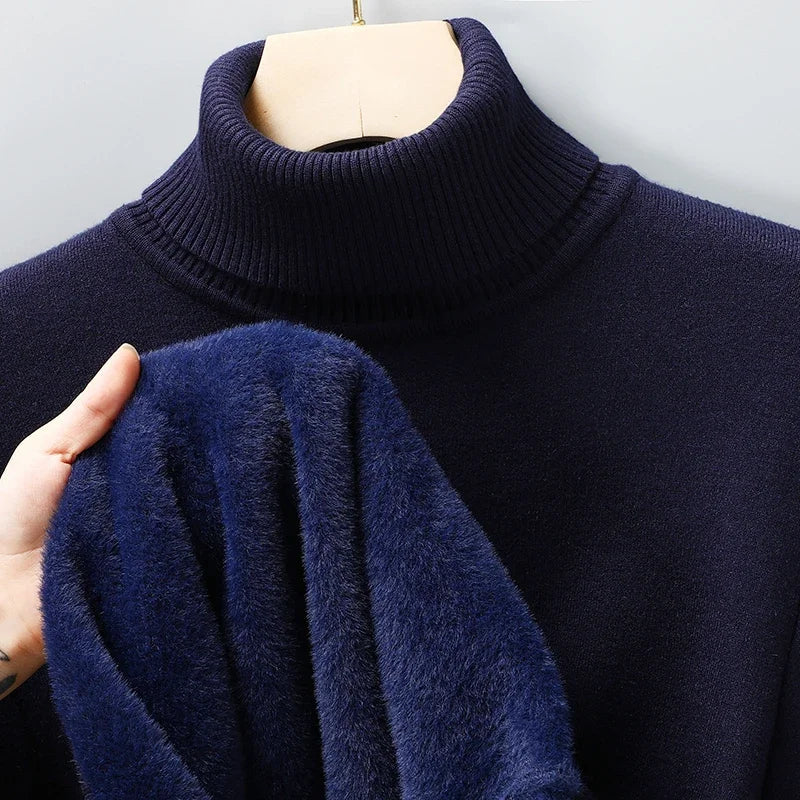 Ricardo Men's Turtleneck Sweater – Merino Wool Soft Ribbed Knit Pullover