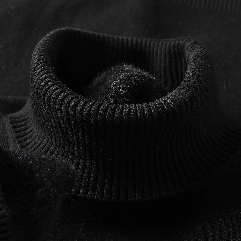 Ricardo Men's Turtleneck Sweater – Merino Wool Soft Ribbed Knit Pullover