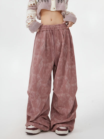 Aira Women’s Corduroy Sweatpants – Acid Wash with Straight Loose Fit