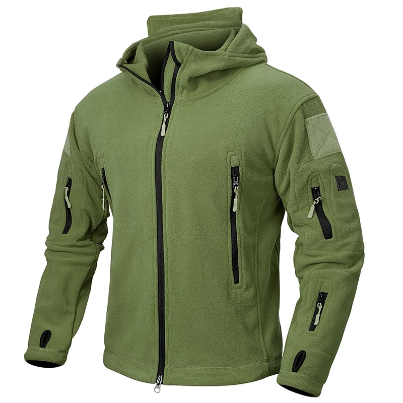 Callano Men’s Fleece Jacket – Windproof Tactical Full-Zip Fleece Hoodie Jacket