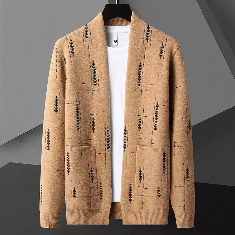 Emerson Men's Knit Cardigan – Open-Front Relaxed Cotton Blend