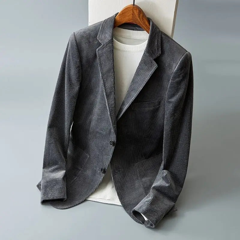 Elio Men’s Corduroy Blazer – Soft Fine-Wale Texture