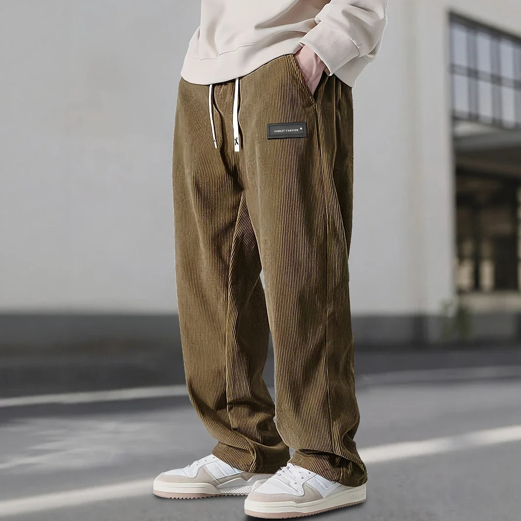 Javier Men’s Corduroy Sweatpants – Plush Stretch with Hand-Stitched Detail