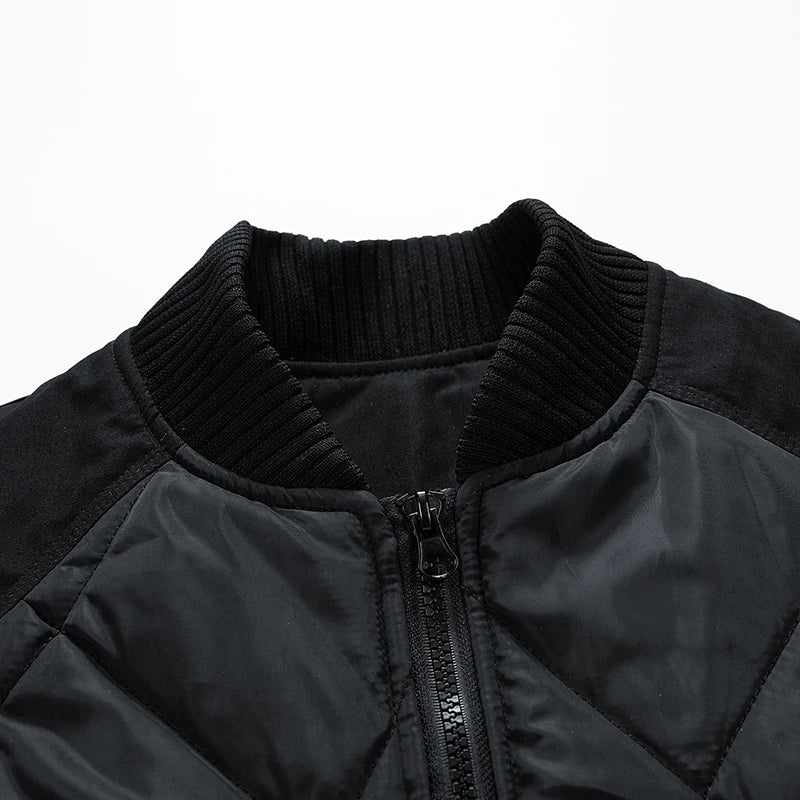 Kingsmere Men’s Quilted Bomber Jacket – Insulated Diamond-Pattern Jacket