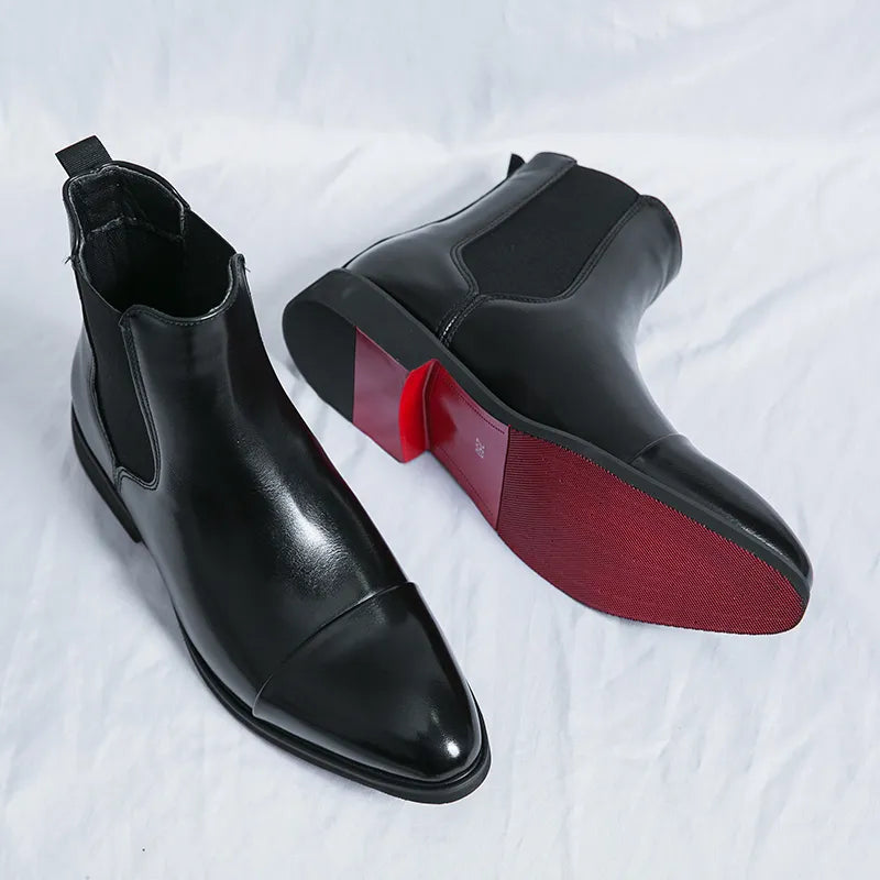 Carlo Men’s Leather Chelsea Boots – Classic Slip-On Design for Timeless Style