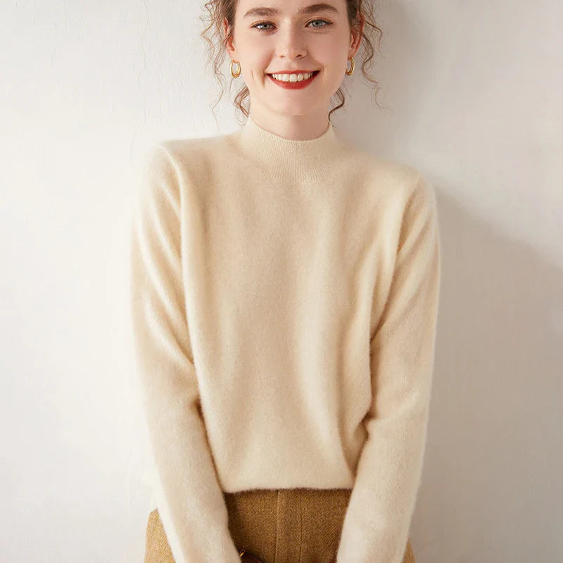 Lesly Women’s Mock Neck Sweater – Lightweight Knit Pullover