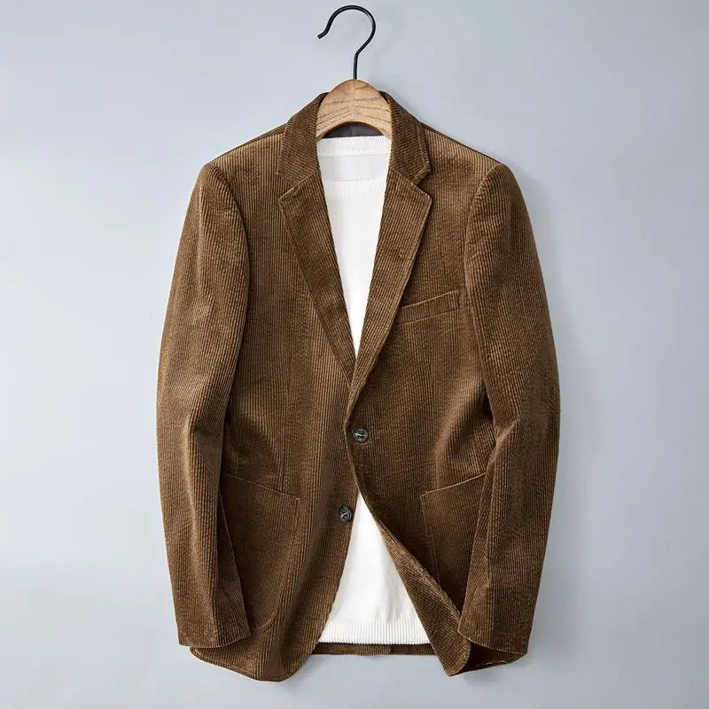 Elio Men’s Corduroy Blazer – Soft Fine-Wale Texture