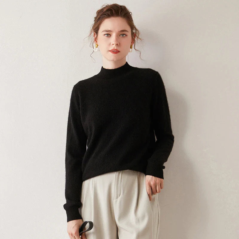 Lesly Women’s Mock Neck Sweater – Lightweight Knit Pullover
