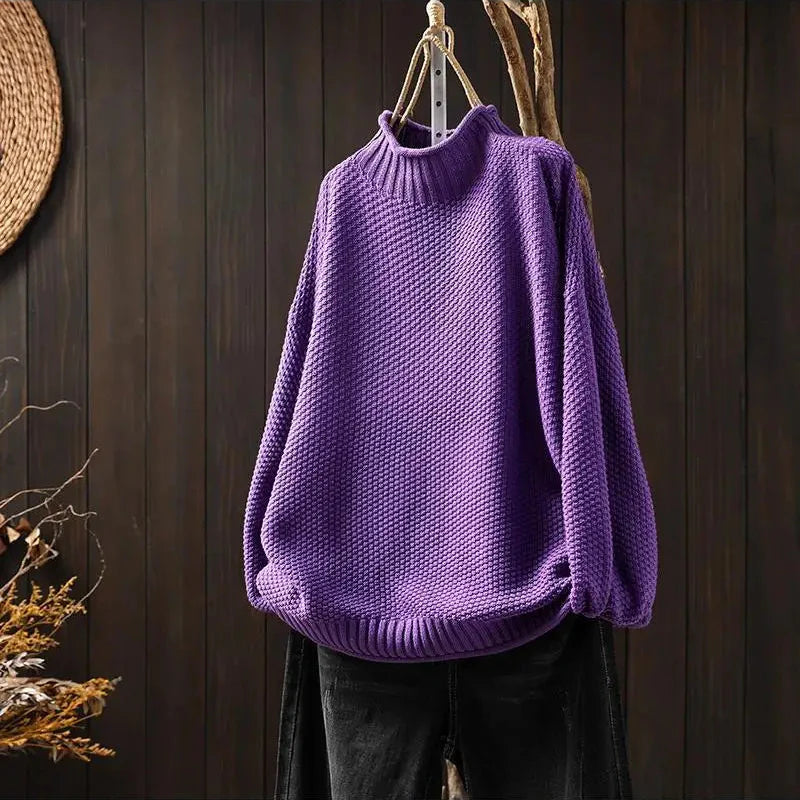 Sabrina Women’s Sweater – Hand-Knit Wool-Blend Relaxed Pullover