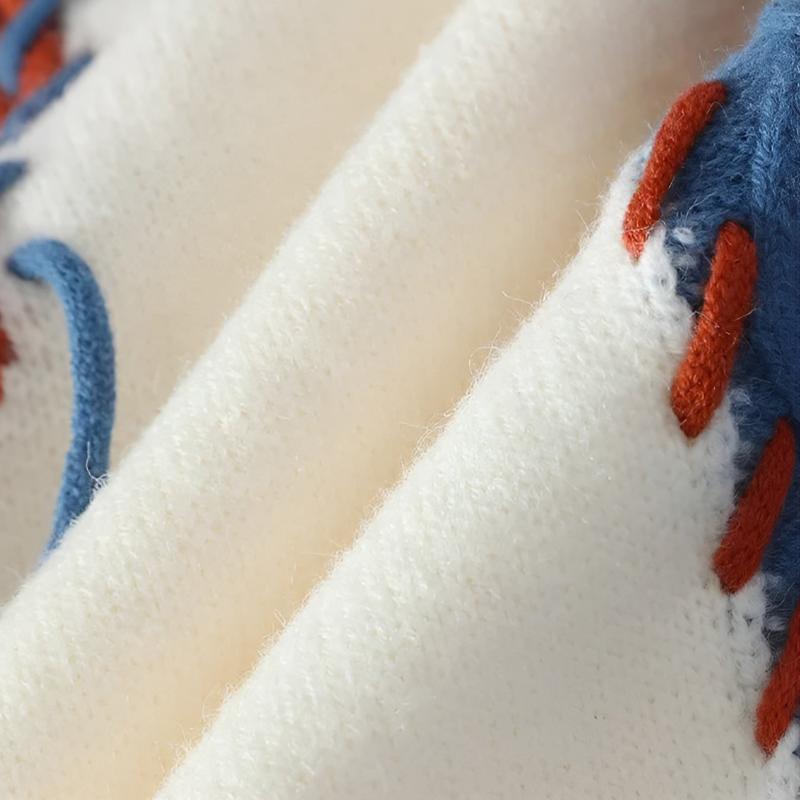 Lucien Men’s Knit Sweater – Soft Cotton Blend with Italian Patchwork Detail
