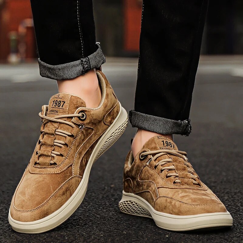 Uriel Men’s Shoes – Suede Leather Trainer with Cushioned Comfort