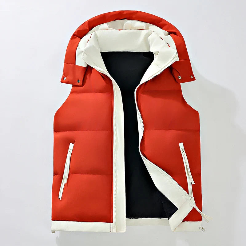James Men’s Puffer Vest – Insulated Water-Resistant Gilet with Detachable Hood