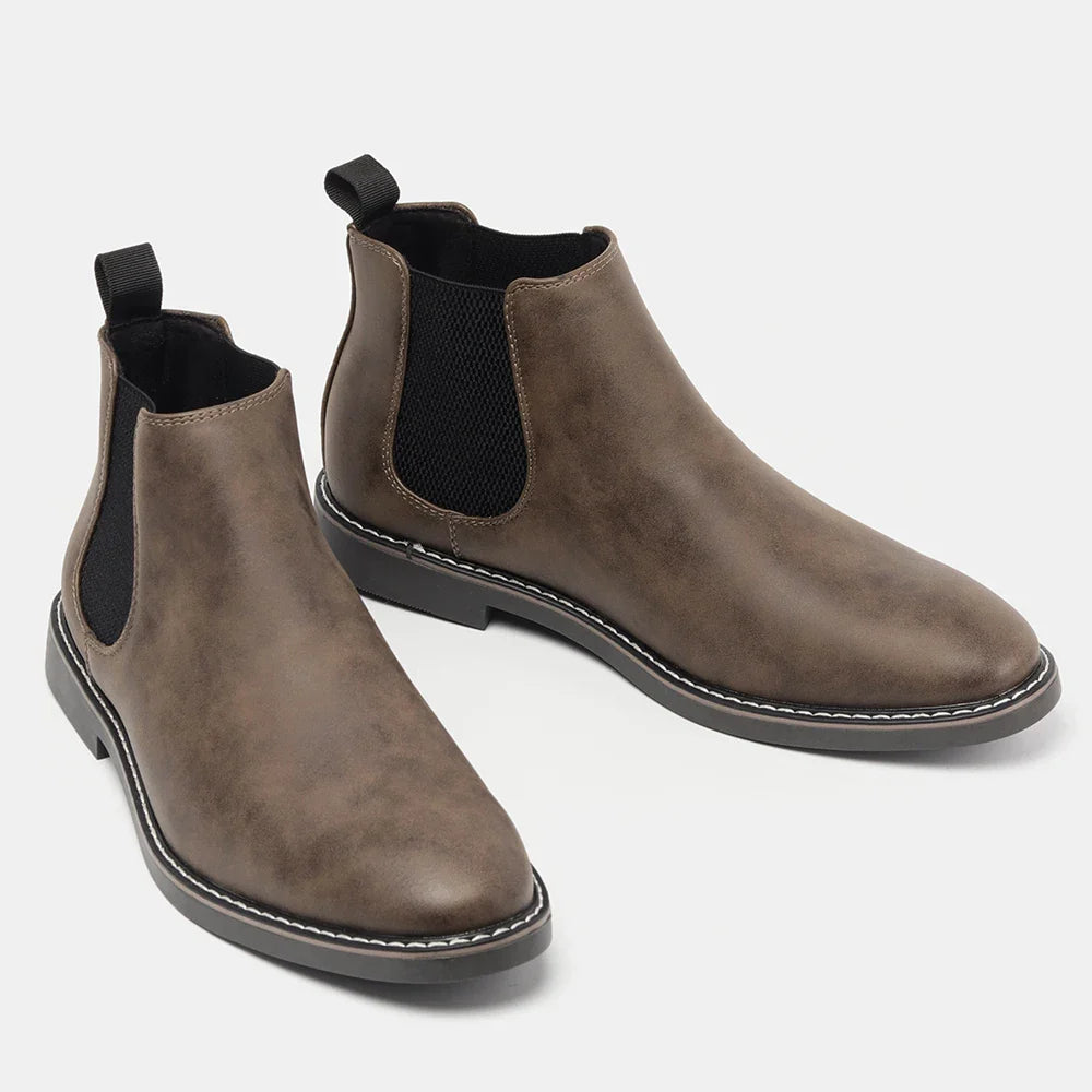 Francesco Men’s Leather Chelsea Boots – Full-Grain Leather with Cushioned Insole