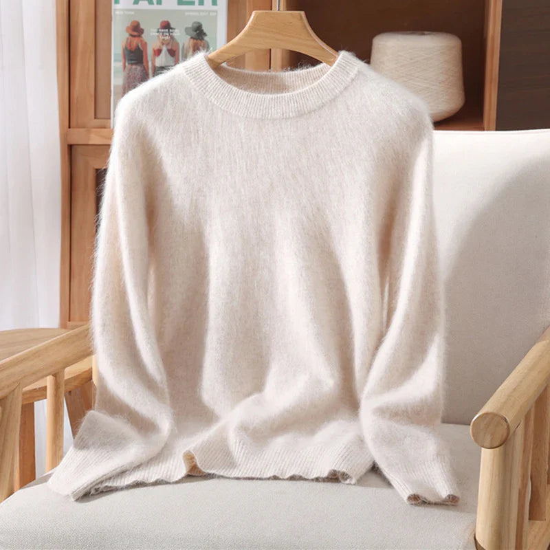 Rufina Women’s Mink Cashmere Sweater – Cloudlike Softness with Loose Fit