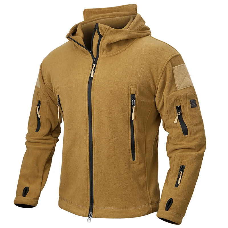 Callano Men’s Fleece Jacket – Windproof Tactical Full-Zip Fleece Hoodie Jacket