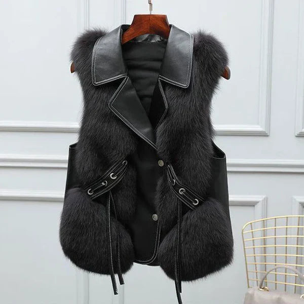 Giulia Women's Faux Fur Vest – Soft Plush Texture