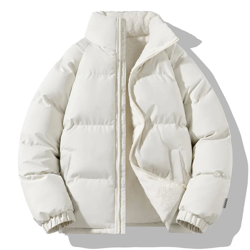 Alarico Men’s Winter Jacket – Cotton-Blend Fleece-Lined  High Neck Puffer Jacket