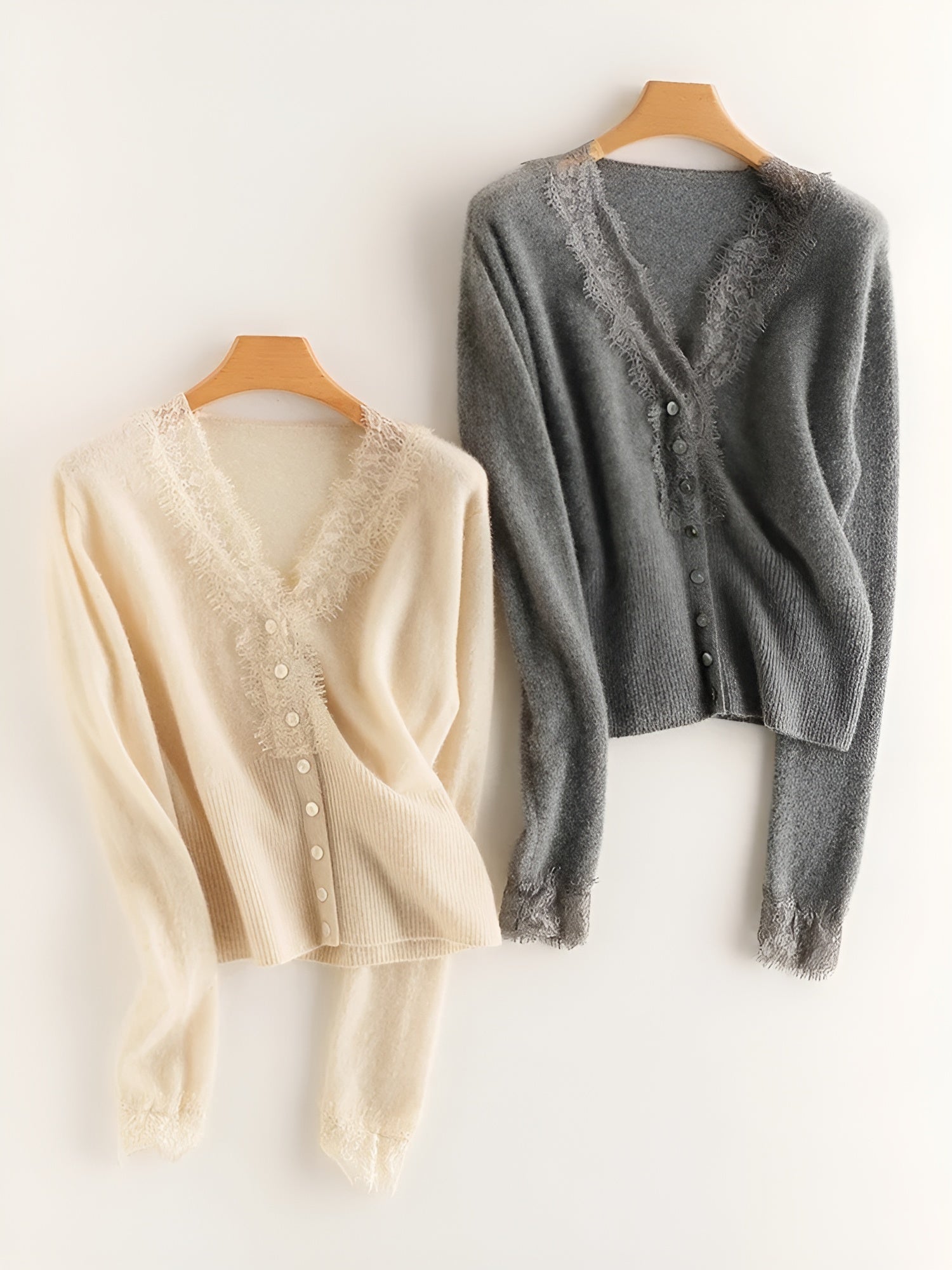 Evelina Women’s Lace Knit Cardigan – Soft Stretch Cotton-Blend Cardigan