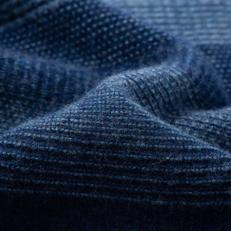 Alistair Men’s Wool Sweater – Gradient Stripe Crew Neck Sweater