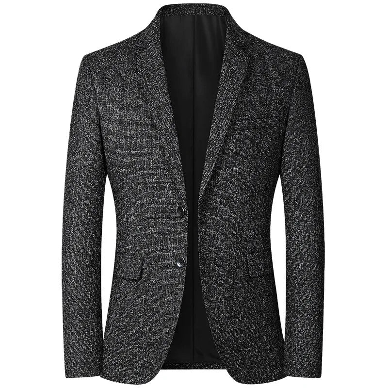 Marzio Men’s Blazer – Textured Tailored Jacket with Two-Button Design