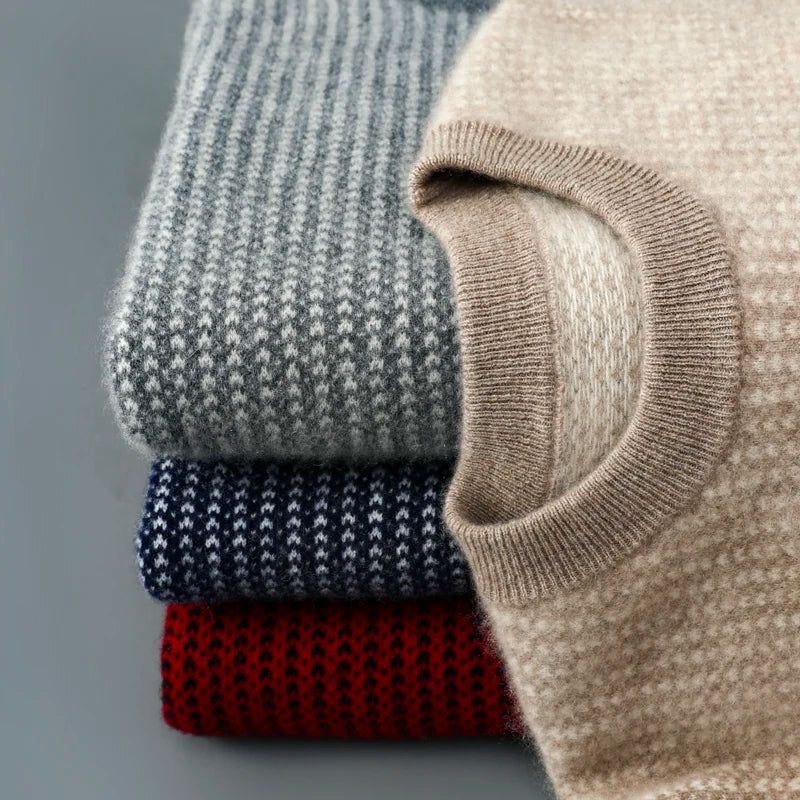 Briones Men’s Cashmere Sweater – Lightweight Crewneck Knit Sweater