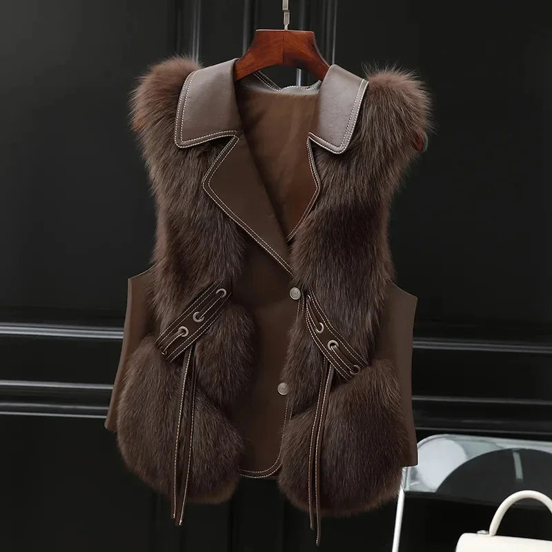 Giulia Women's Faux Fur Vest – Soft Plush Texture