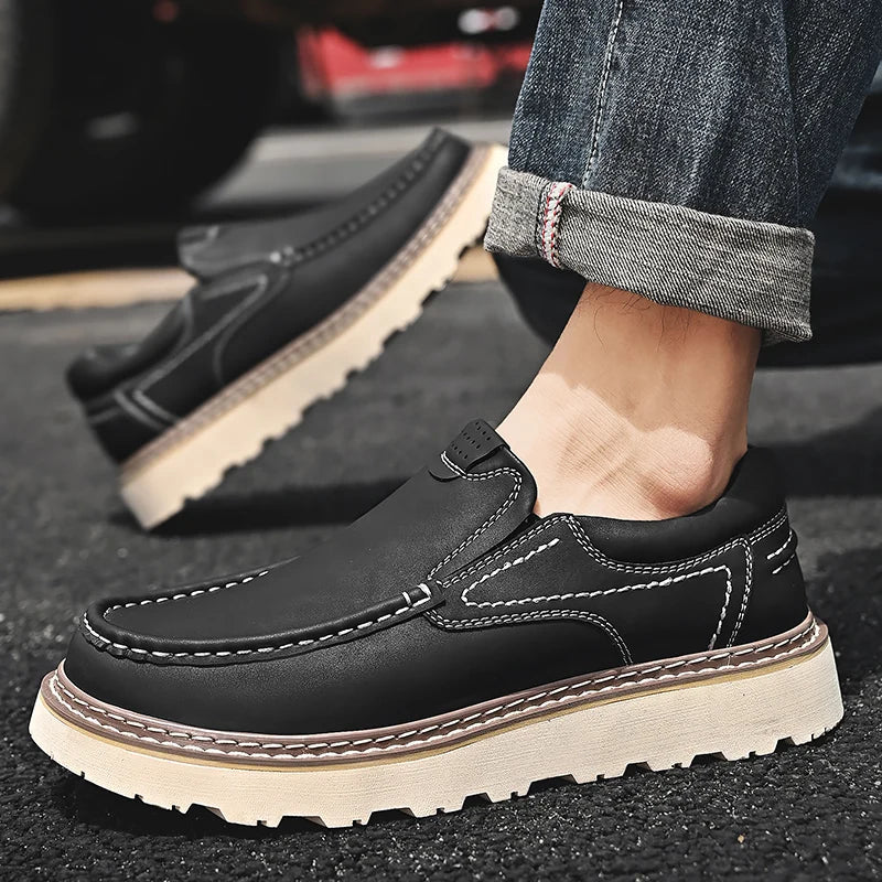 Cole Men’s Leather Loafers – Cushioned Slip-On Shoes