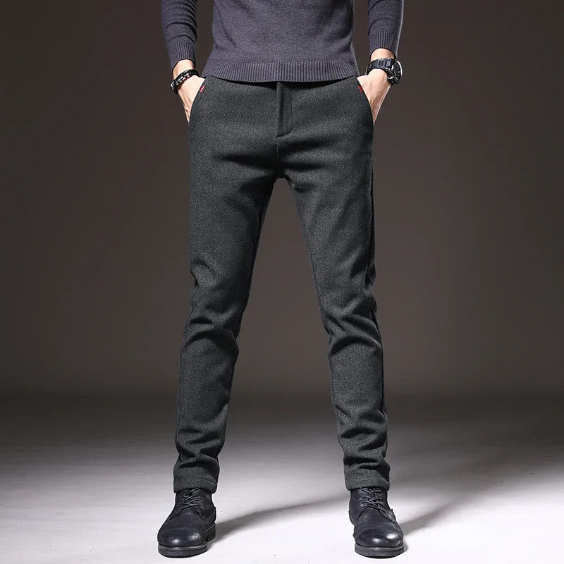 Alejandro Men’s Slim Fit Trousers – Stretch Cotton with Wrinkle-Resistant Finish