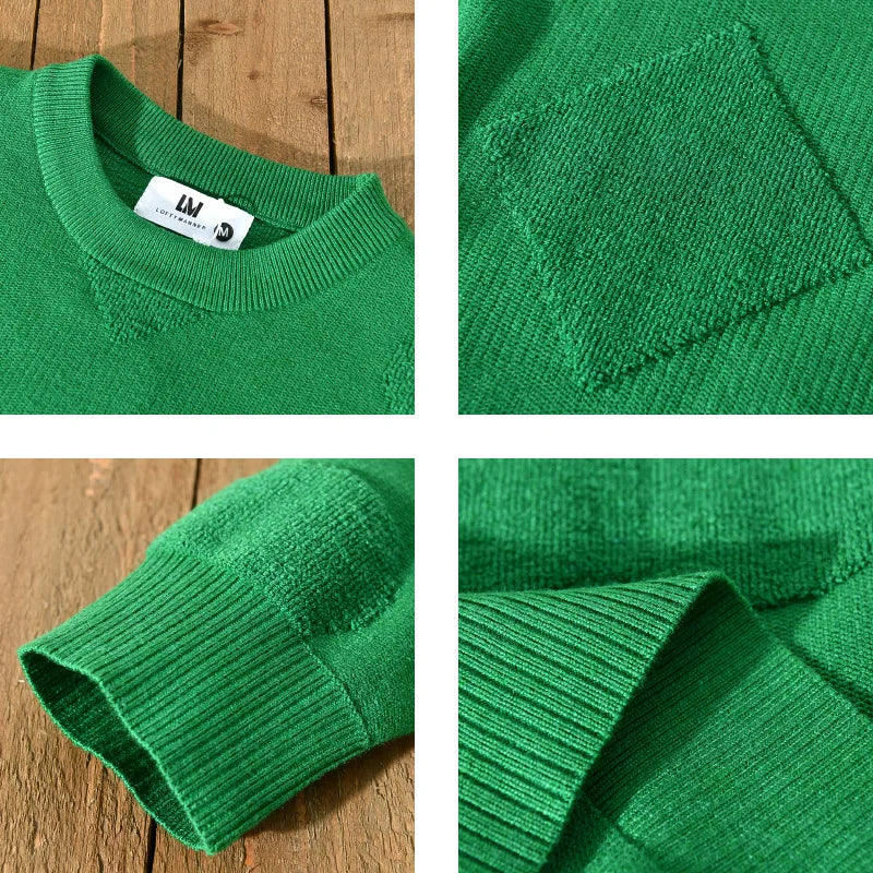 Maximilian Men's Sweater – Viscose Knit with Card Suit Design