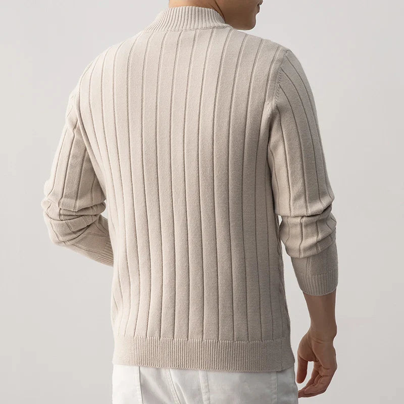 Roberto Men’s Wool Zip-Up Cardigan – Soft Fleece-Lined Comfort