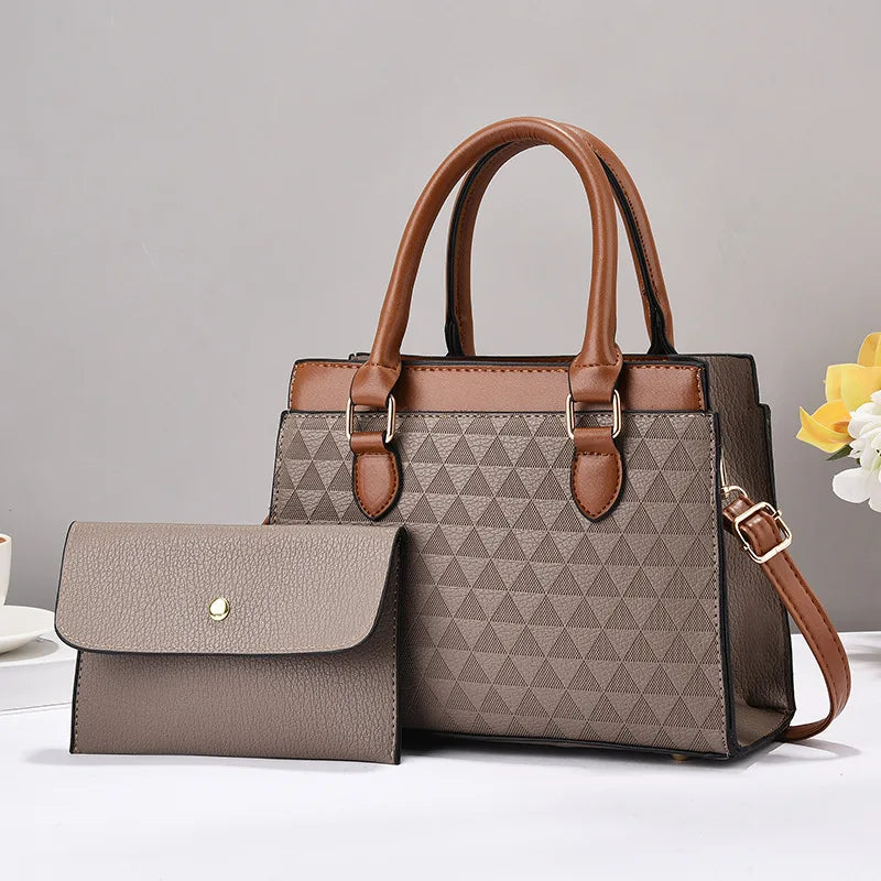 Vittoria Women’s Handbag – Textured Leather Structured Bag with Gold Hardware