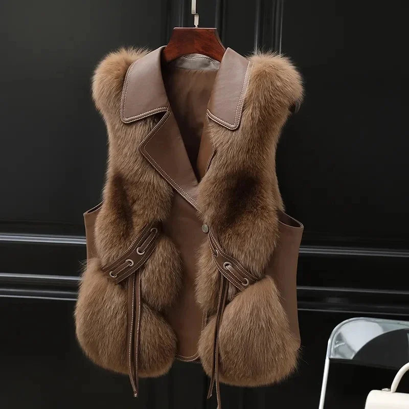 Giulia Women's Faux Fur Vest – Soft Plush Texture