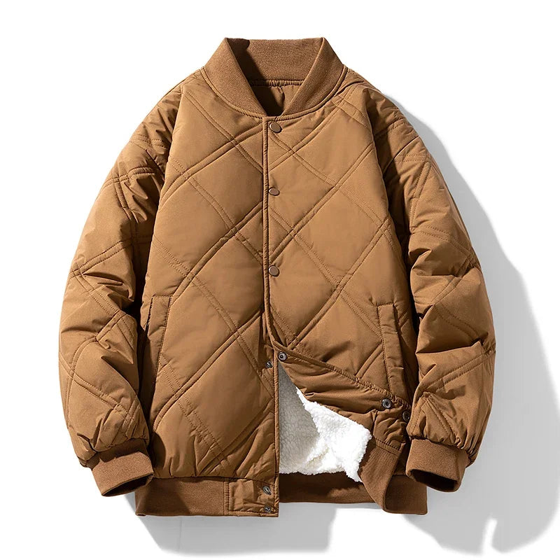 Eugene Men’s Quilted Bomber Jacket – Fleece-Lined Winter Jacket
